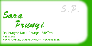 sara prunyi business card